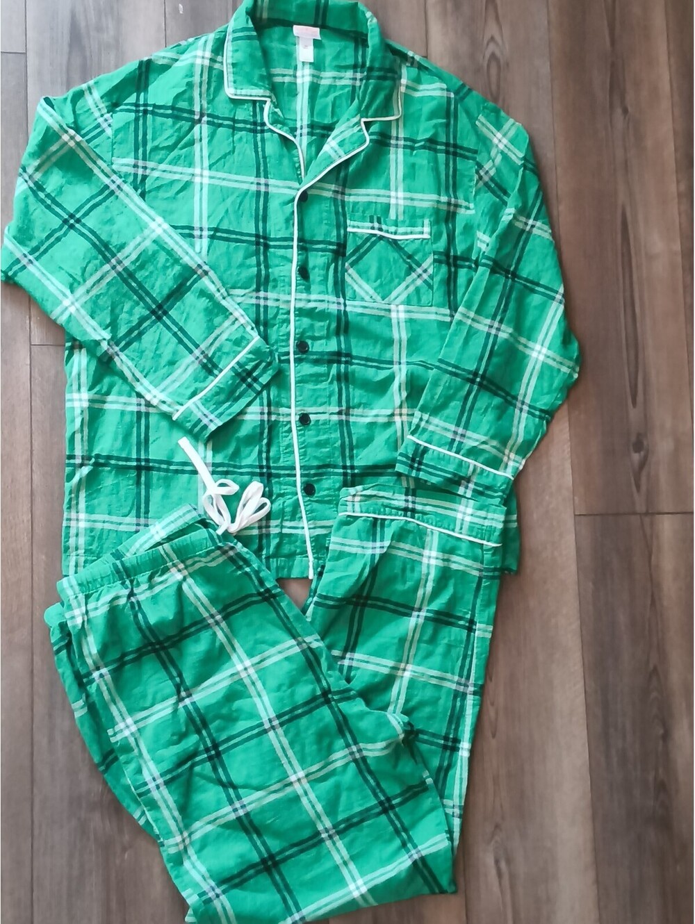 Wondershop Men's XL Green Plaid Cotton Sleepwear Soft Pajama Set